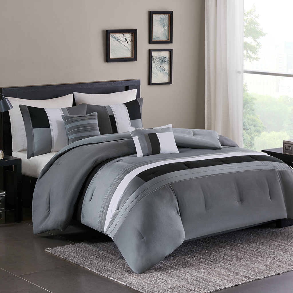 

Mi Zone - Spencer Comforter Set - Black - Full/Queen