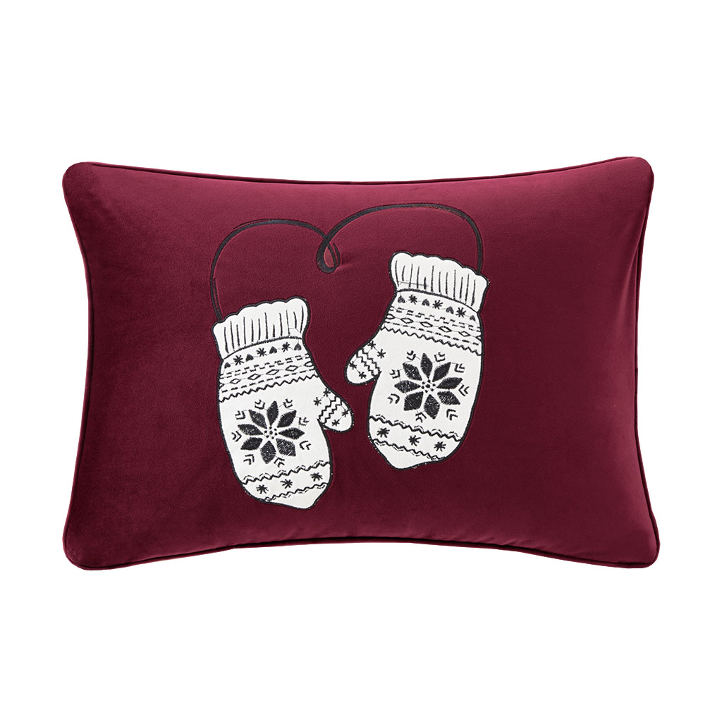 

Madison Park - Sweet Holiday Mittens Oblong Dec Pillow - Red - 14x20