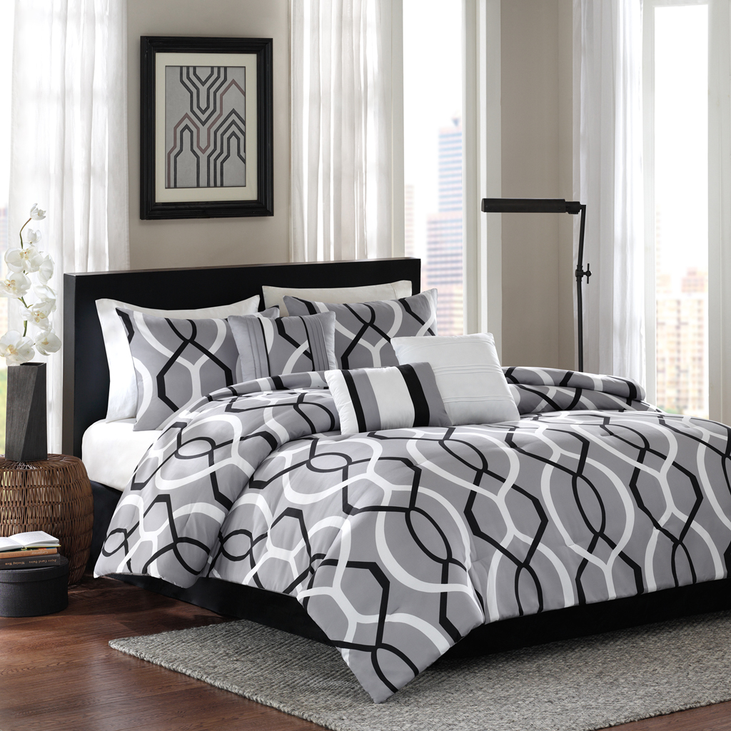 

Home Essence - Ellie 7 Piece Comforter Set - Grey - Queen