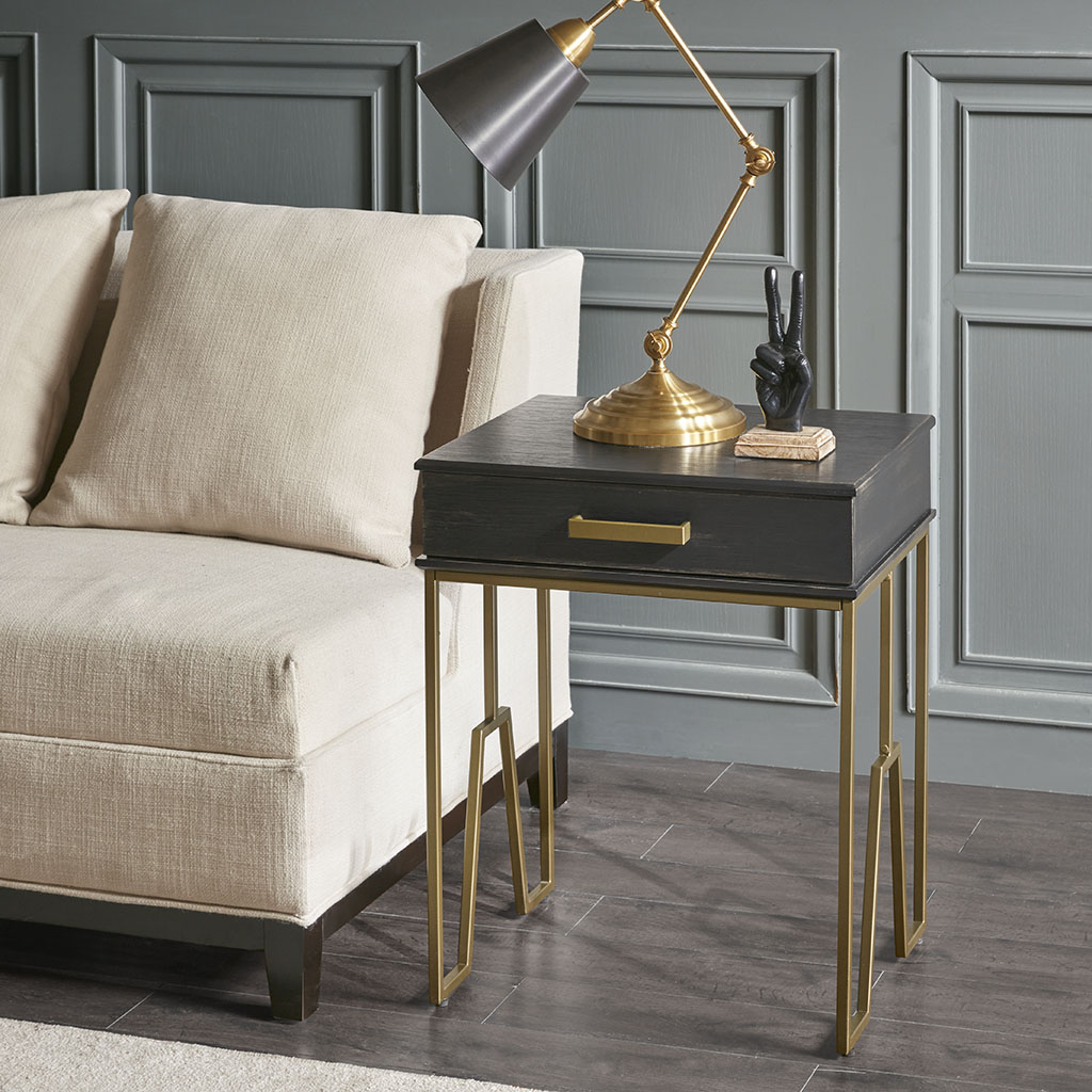 

Madison Park Signature - Paragon End Table - Black/Bronze - See below