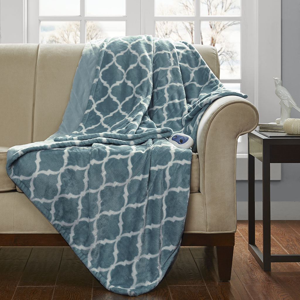 

Beautyrest - Heated Ogee Throw - Teal - 60x70