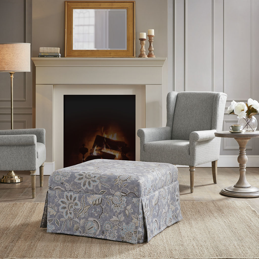 

Martha Stewart - Dina Accent Ottoman - Grey Multi - See below