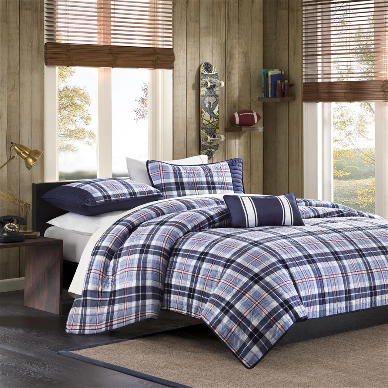 

Mi Zone - Elliot Reversible Coverlet Set - Blue - Twin/Twin XL