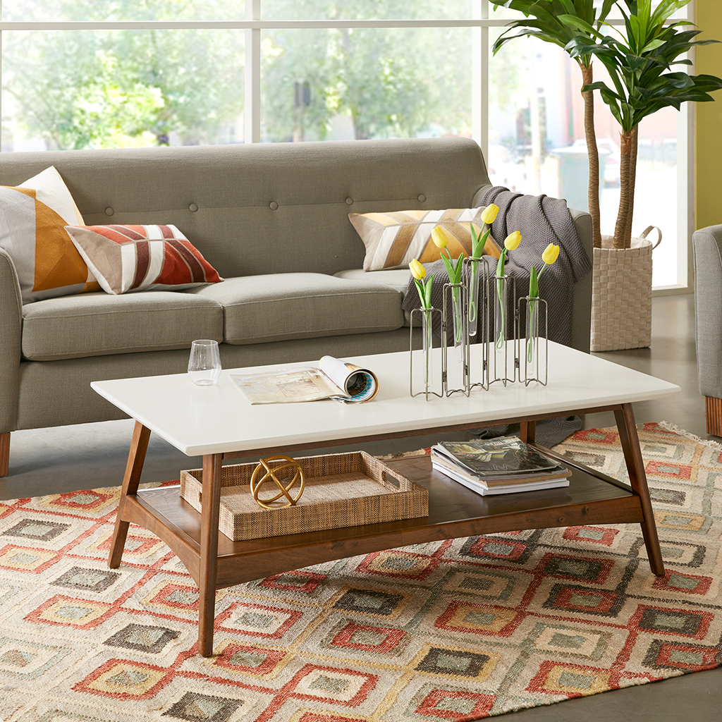 

Madison Park - Parker Coffee Table - White/Pecan - See below