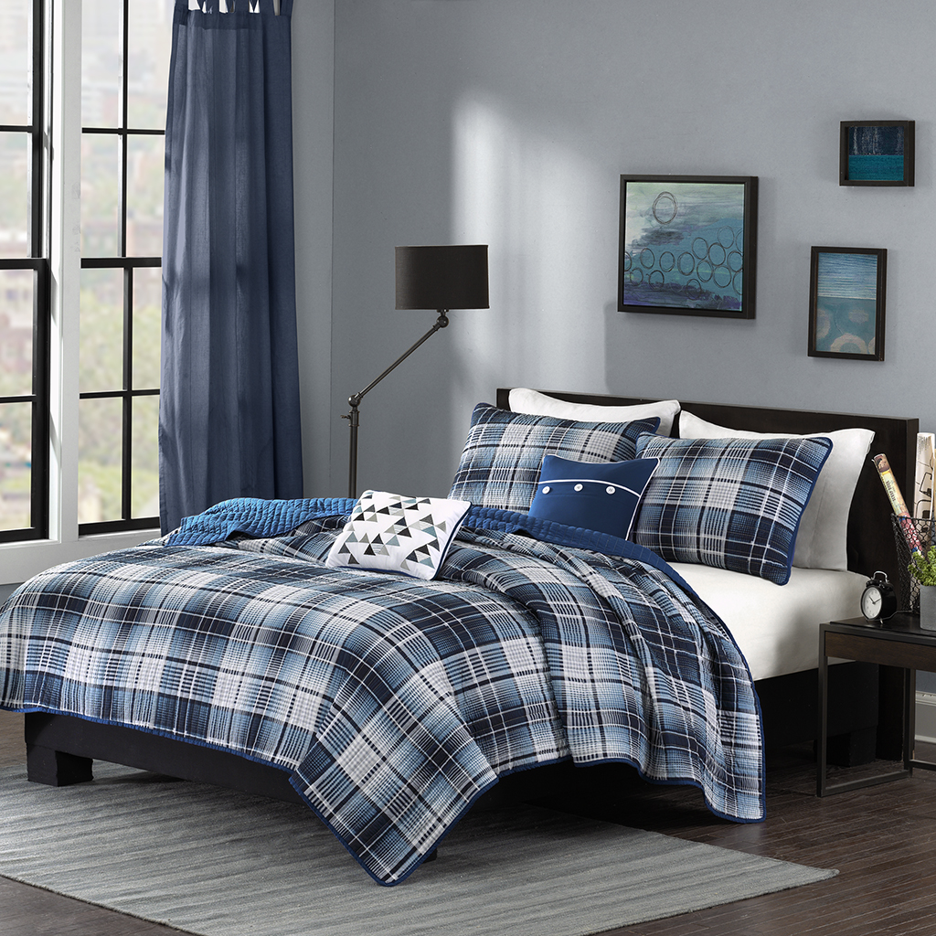 

Intelligent Design - Camilo Coverlet Set - Blue - Full/Queen