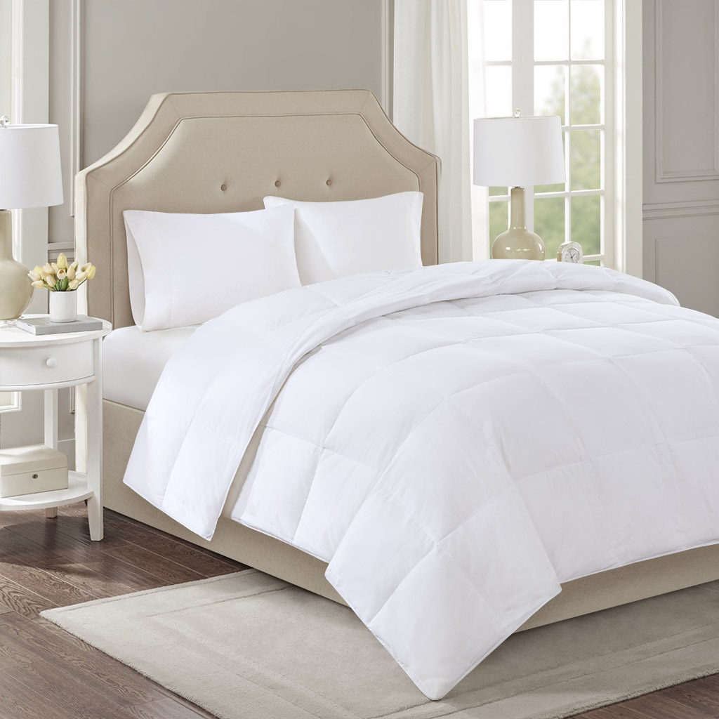 

True North by Sleep Philosophy - Level 2 300 Thread Count Cotton Sateen White Down Comforter with 3M Scotchgard - White - King
