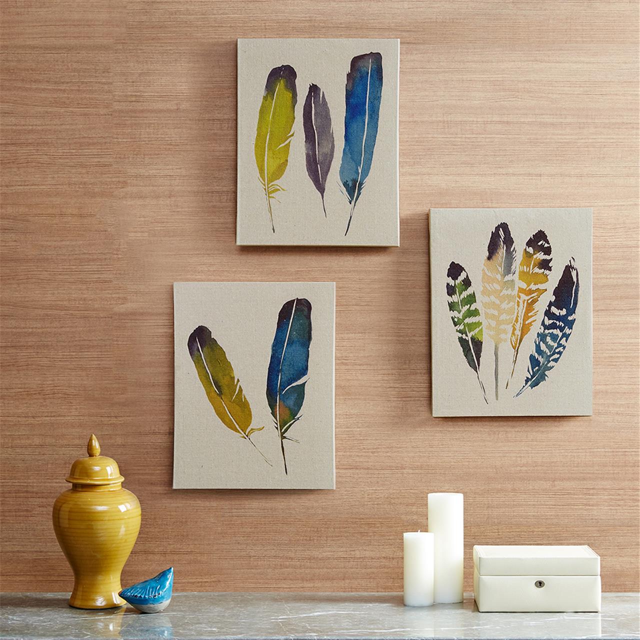 

Madison Park - In the Wind Linen Canvas 3 Piece Set - Multi - See below