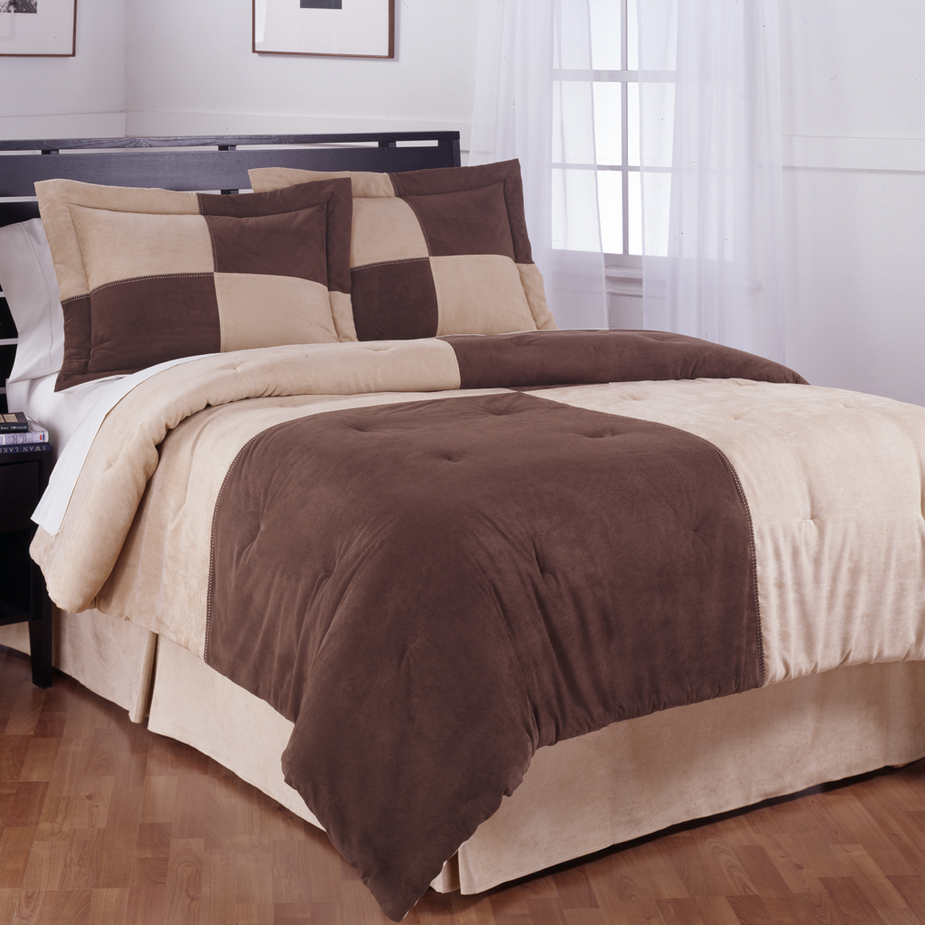 

Main Street - Colorblock Comforter Set - Khaki - Full