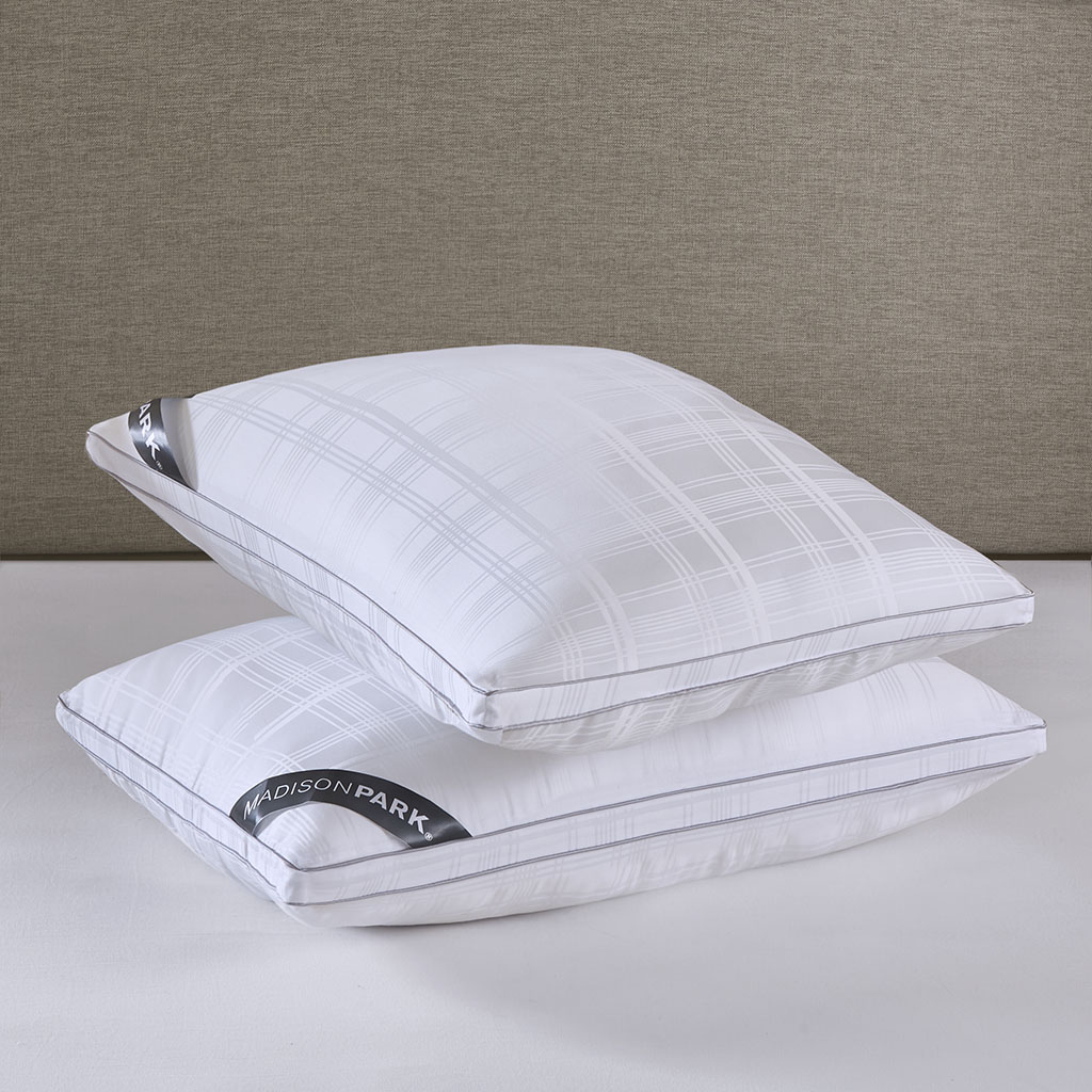 

Madison Park - 525 Thread Count Cotton Rich Down Alternative Bed Pillows (Set of 2) - White - King