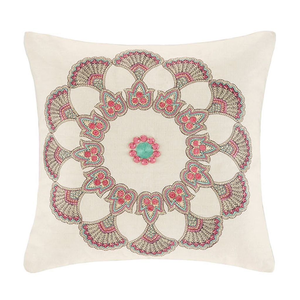 

Echo Design - Guinevere Square Pillow - Ivory - 16x16''