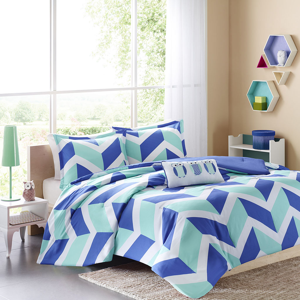 

Mi Zone - Billie Comforter Set - Blue - Full/Queen