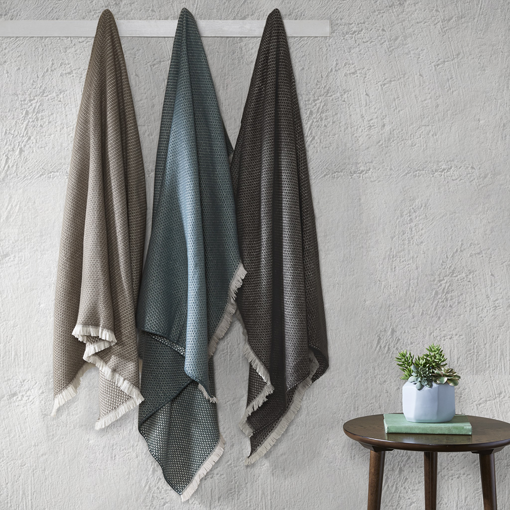 

Urban Habitat - Anya Fringe Throw - Tan - 50x60