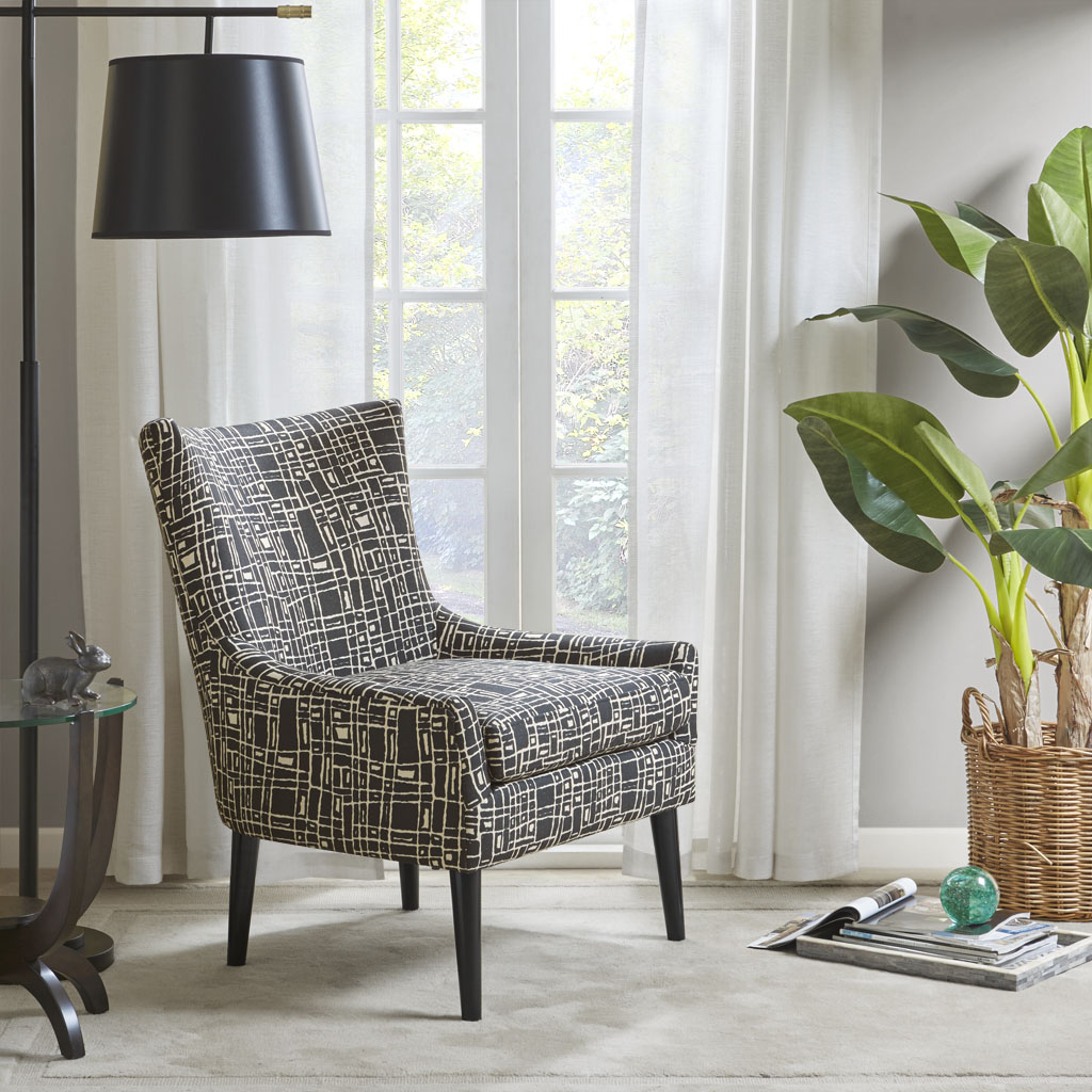 

Madison Park - Delta Accent Chair - Black/Cream - See below