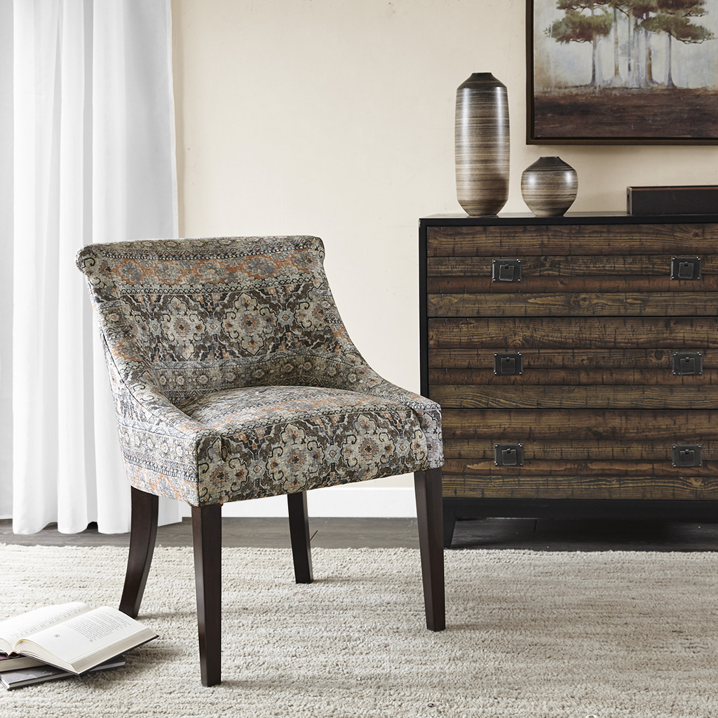 

Madison Park - Caitlyn Roll Back Accent Chair - Brown Multi - See below