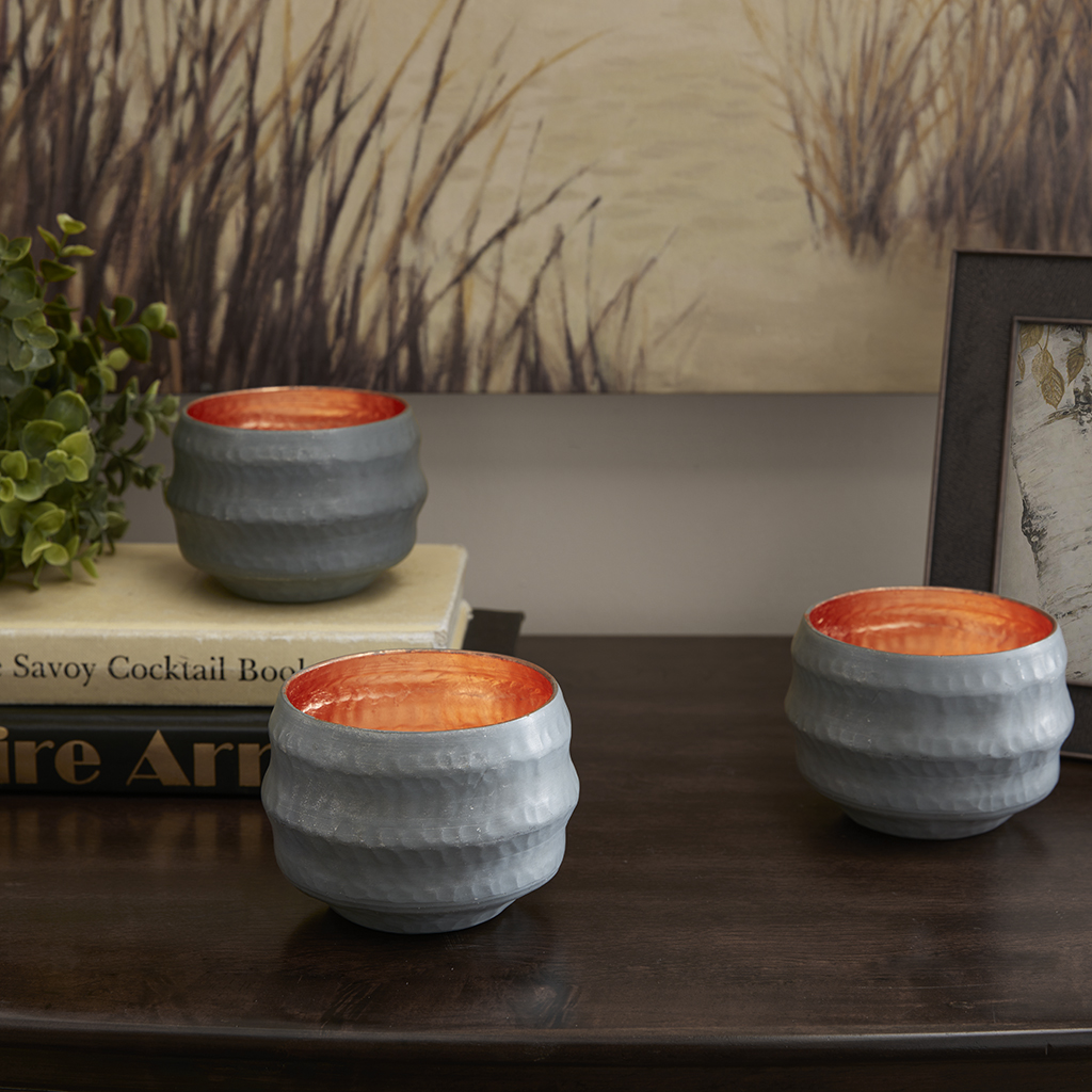 

Madison Park - Mercer Tealight Candle Holders Set of 3 - Grey - See below