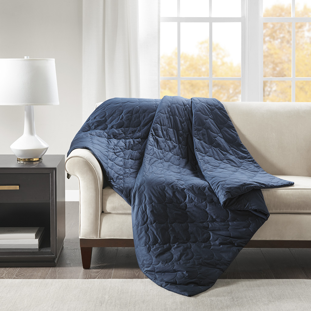 

Beautyrest - Deluxe Quilted Cotton Weighted Blanket - Navy - 60x70"-12lbs