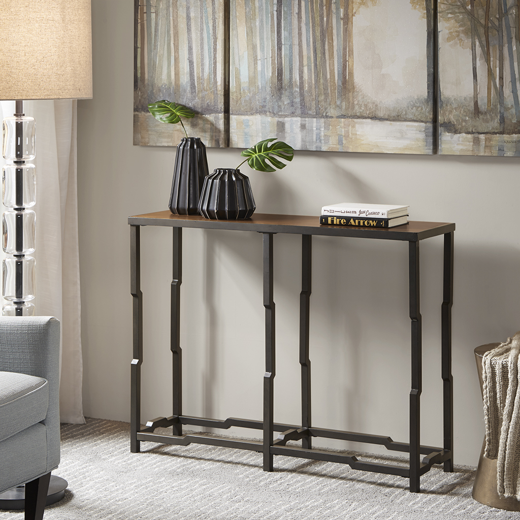 

Madison Park - Teton Tall Entry Table - Walnut/Graphite - See below