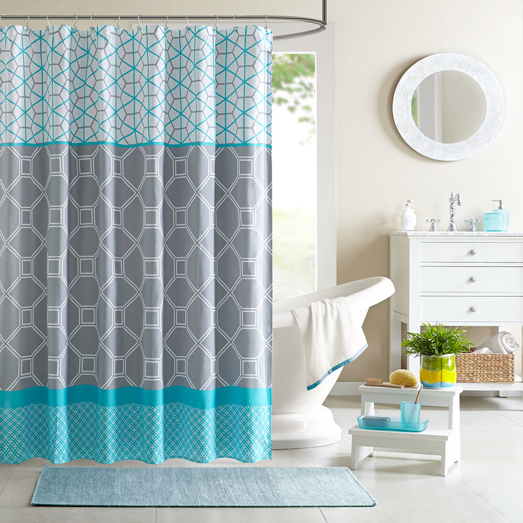 

Intelligent Design - Clara Shower Curtain - Blue - 72x72