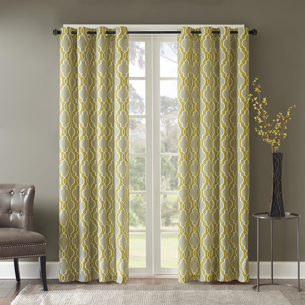 

Madison Park - Avery Printed Fret Window Curtain - Yellow - 63" Panel