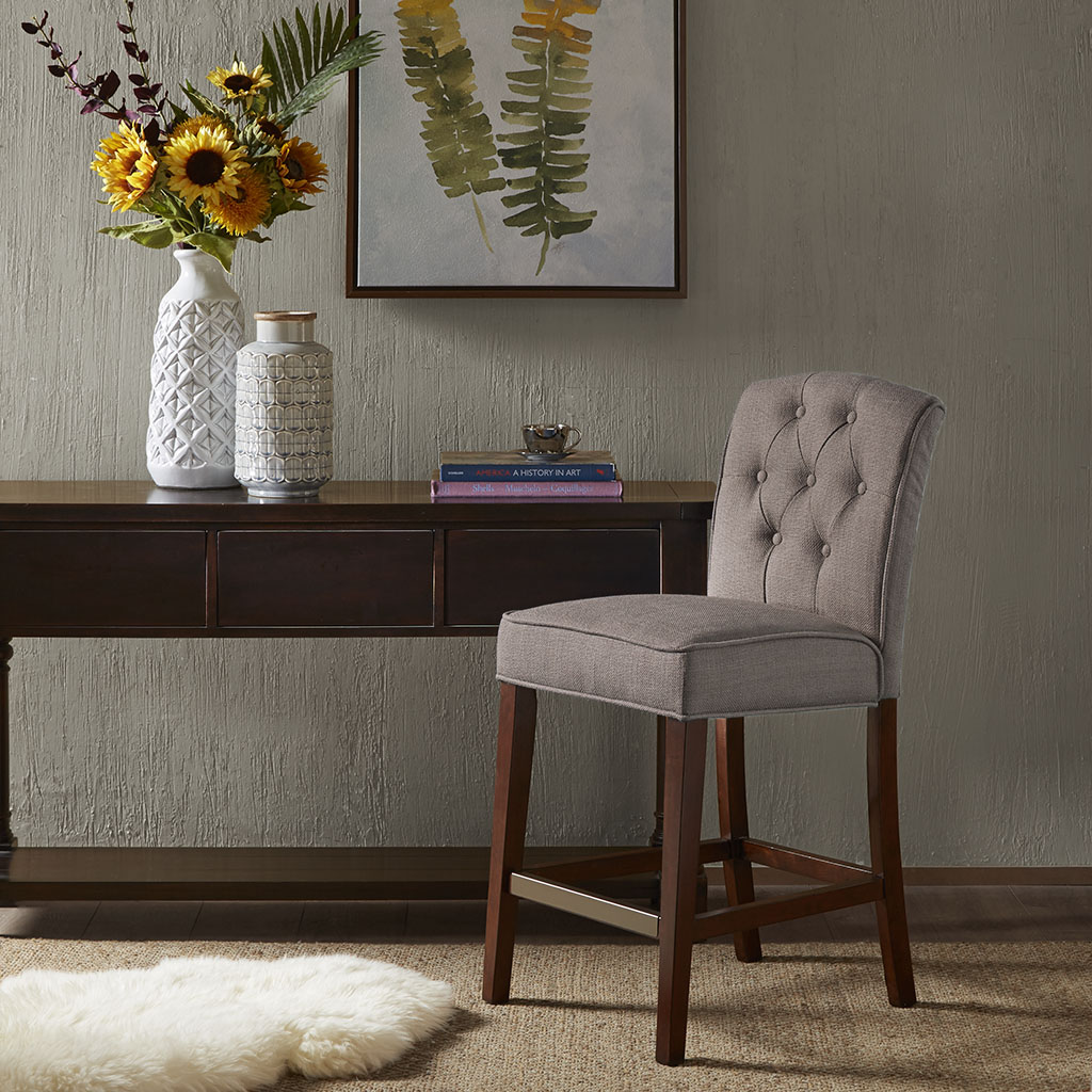 

Madison Park - Marian Tufted Counter Stool - Grey - See below