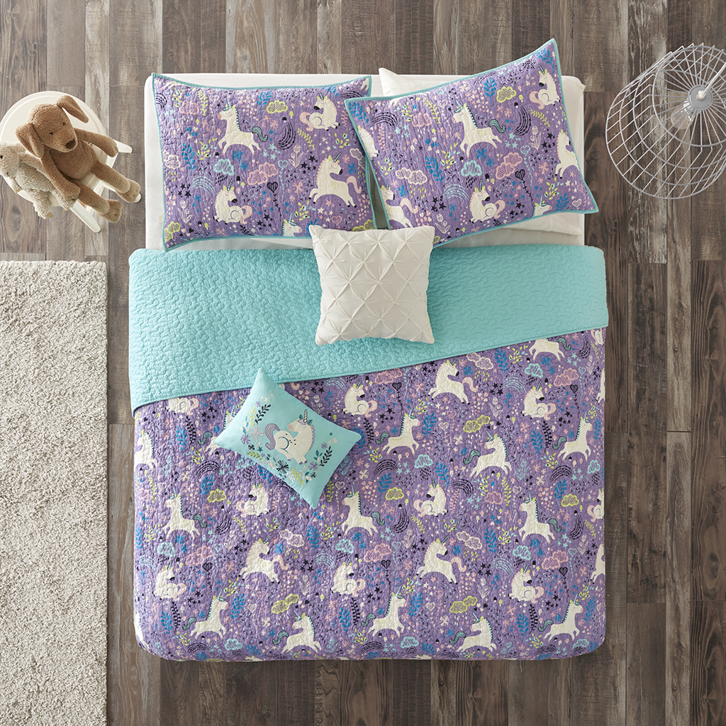 

Urban Habitat Kids - Lola Cotton Reversible Coverlet Set - Purple - Twin
