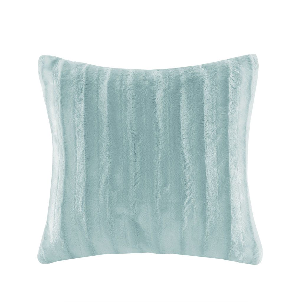 

Madison Park - Duke Faux Fur Square Pillow - Blue - 20x20
