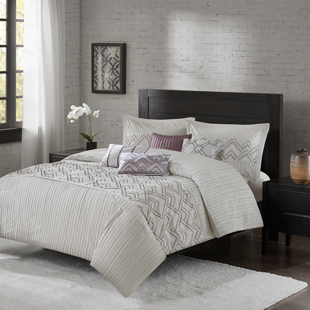 

Home Essence - Getty 7 Piece Comforter Set - Grey - Queen