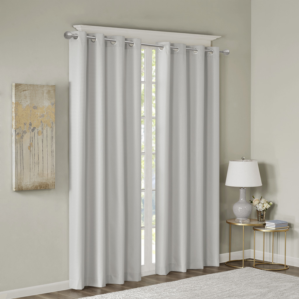 

SunSmart - Emmer Jacquard Solid Room Darkening Panel - Grey - 50x84