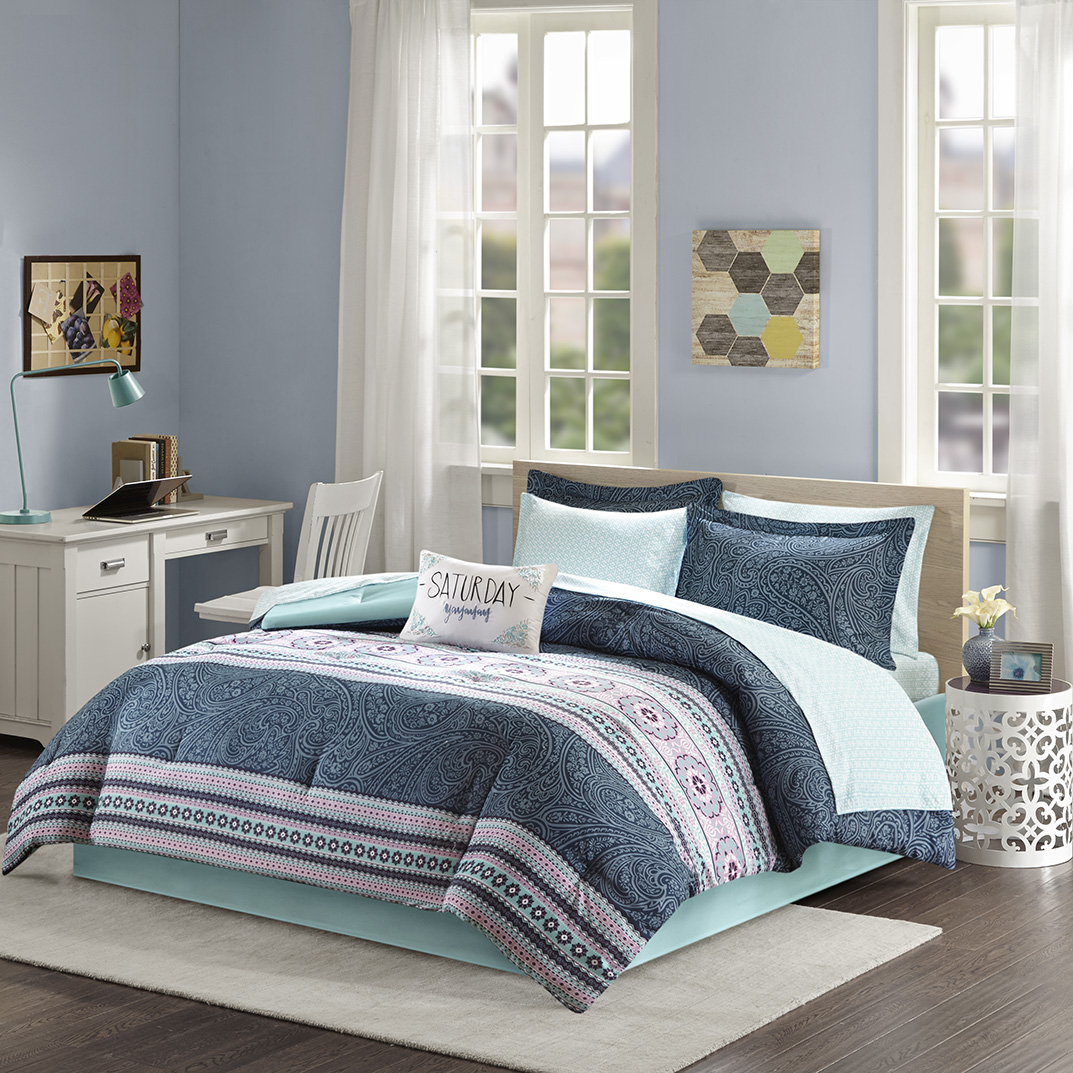 

Intelligent Design - Gemma Comforter and Sheet Set - Blue - Queen