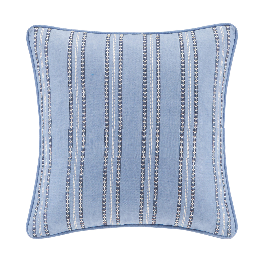 

Echo Design - Kamala Striped Embroidery Square Pillow - Multi - 16x16''