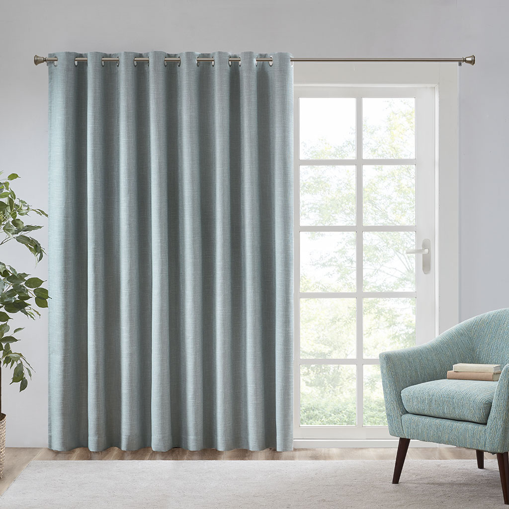 

SunSmart - Maya Printed Heathered Blackout Patio Panel - Aqua - 100x84