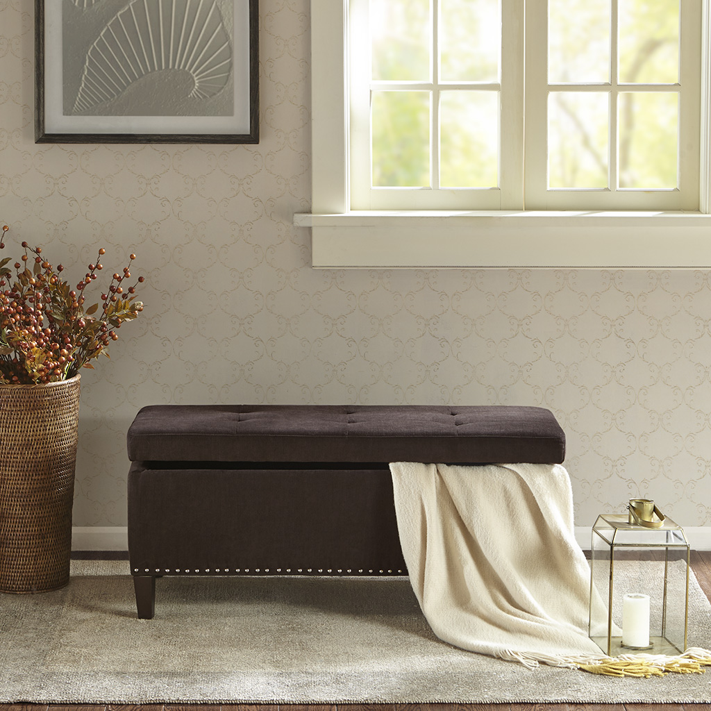 

Madison Park - Shandra II Tufted Top Storage Bench - Brown - See below