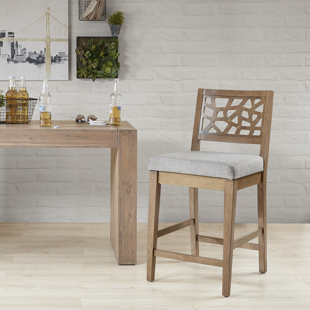 

INK+IVY - Crackle Counter Stool - Light Grey - See below