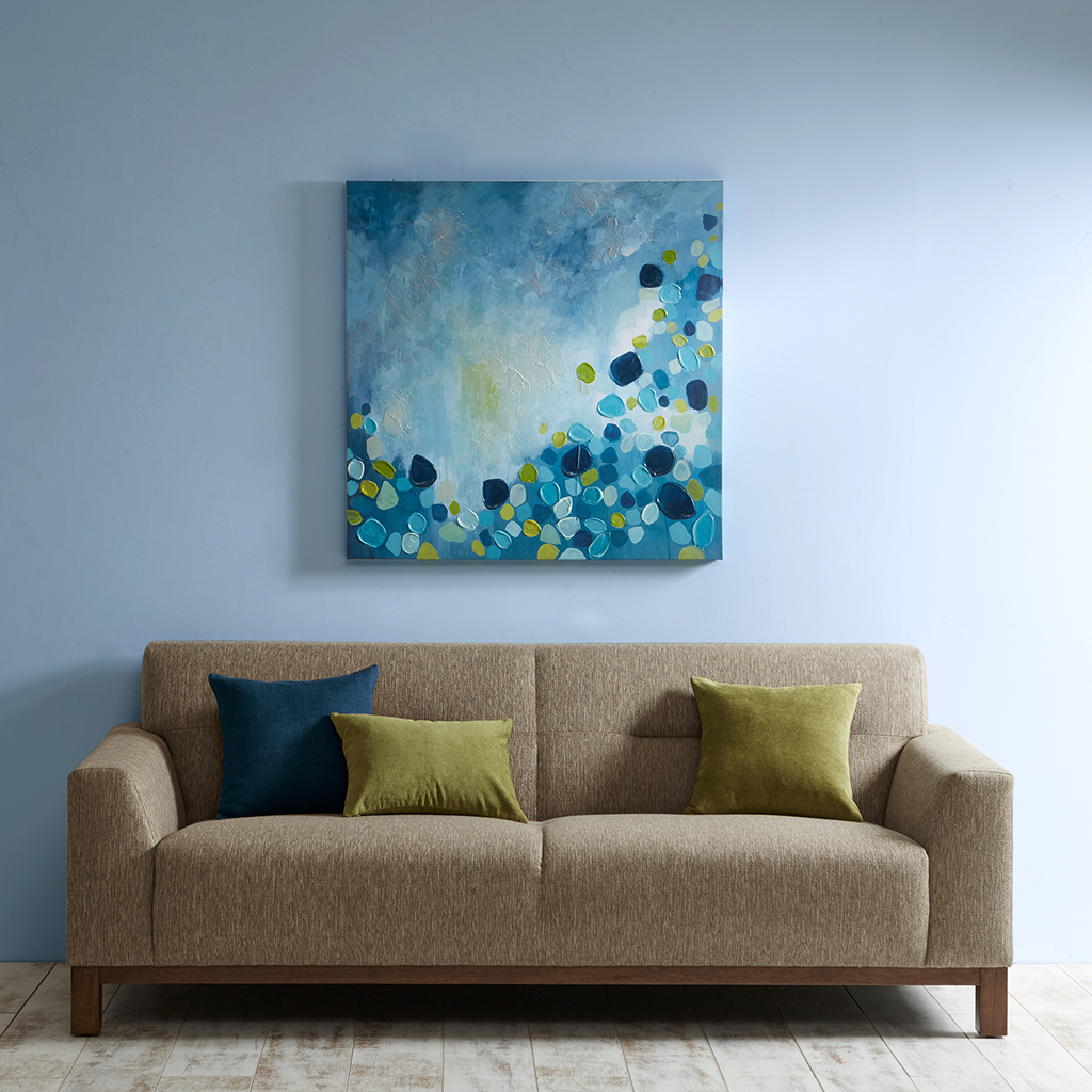 

INK+IVY - Cool Blue Bounce Hand Embellished Canvas - Blue - See below