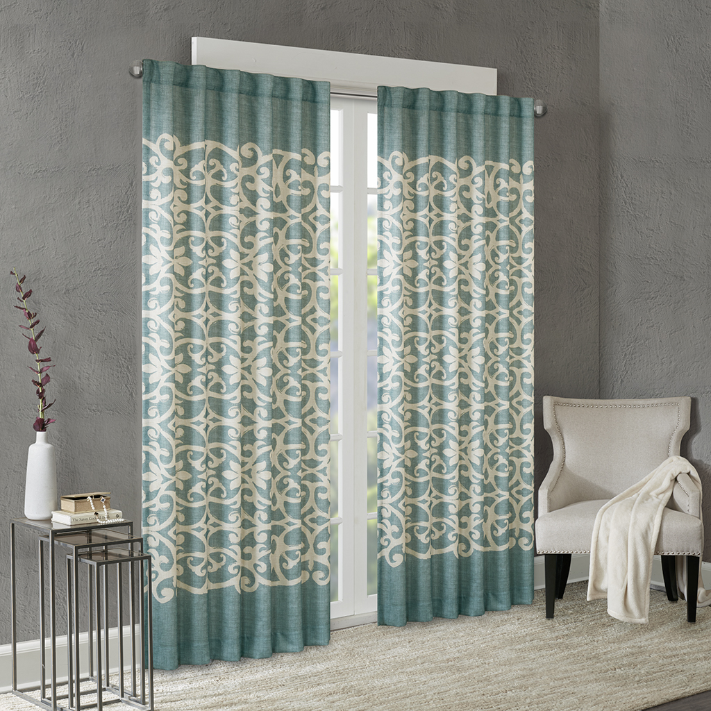 

Madison Park - Cortana Texture Printed Window Panel - Blue - 50x84