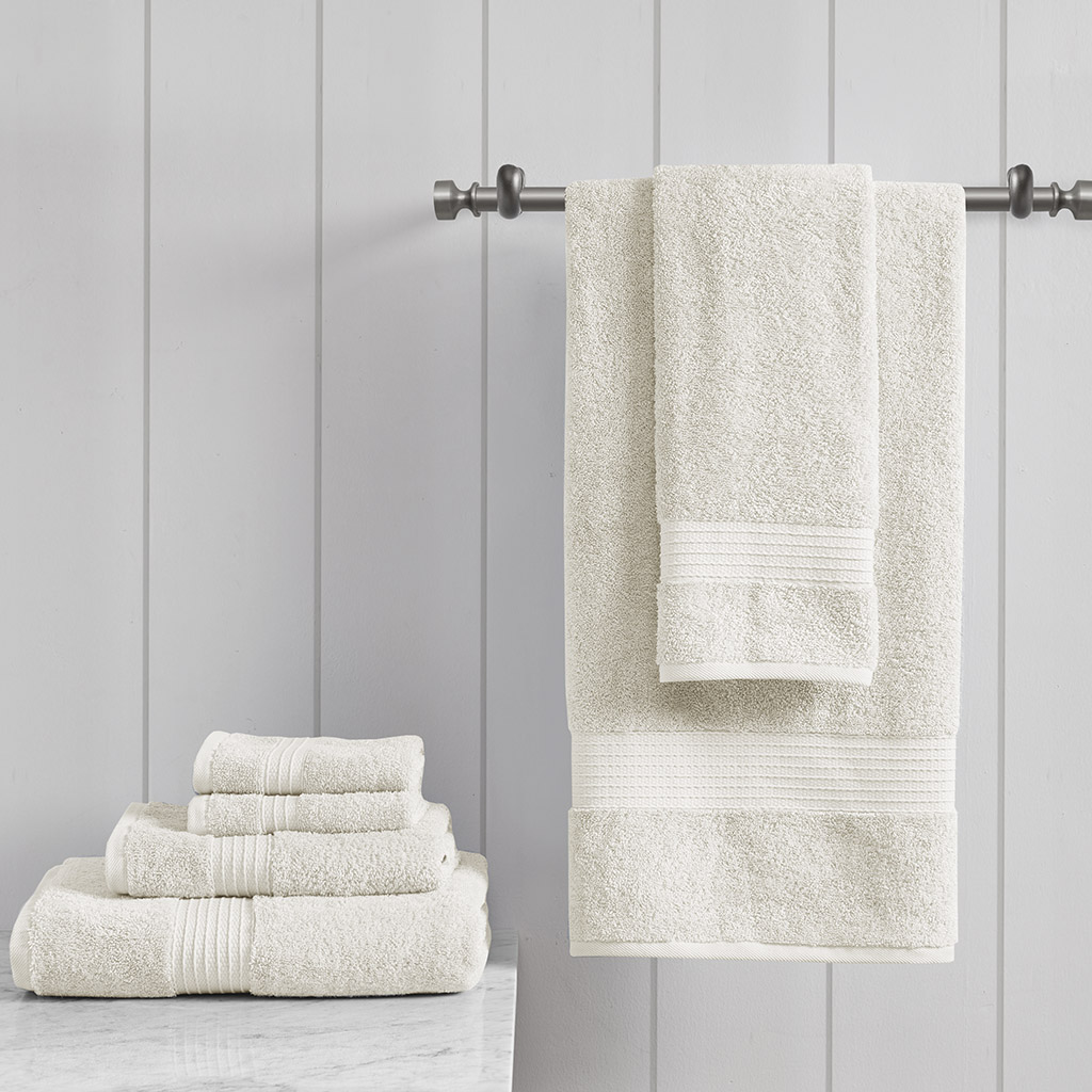 

Madison Park - Organic Cotton Towel Set - Ivory - See below
