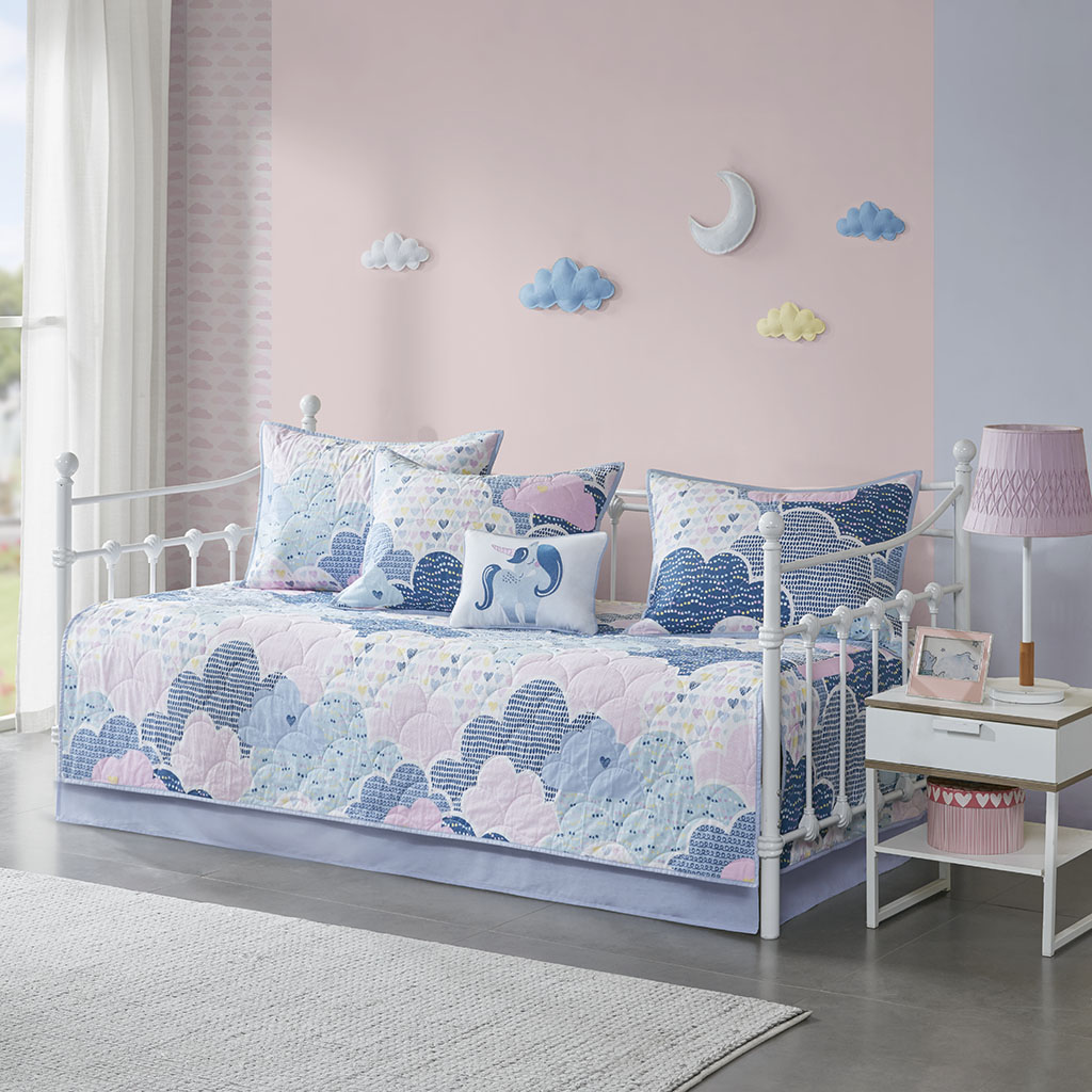 

Urban Habitat Kids - Cloud 6 Piece Cotton Reversible Daybed Set - Blue - Daybed
