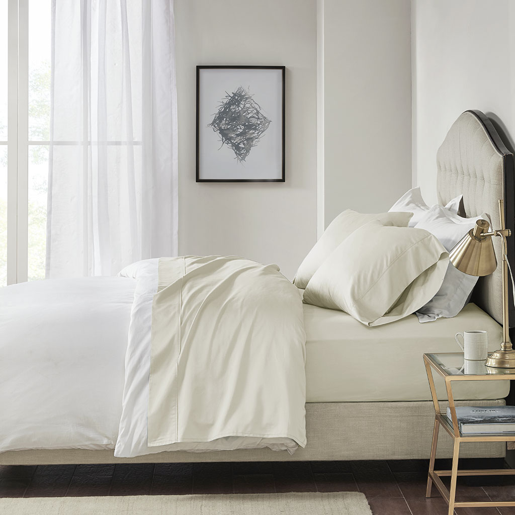 

Madison Park - 600 Thread Count 100% Pima Cotton Sheet Set - Ivory - Cal King