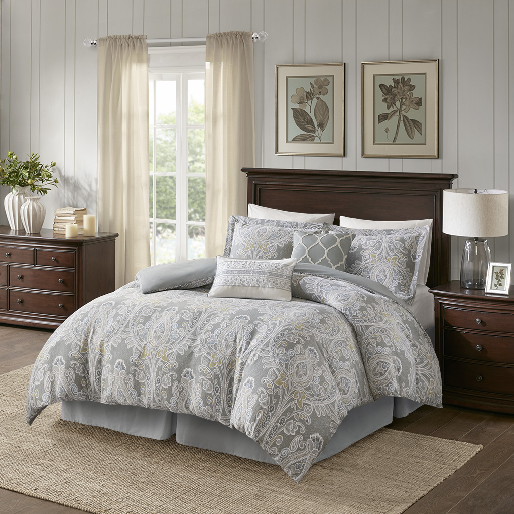 

Harbor House - Hallie 6 Piece Cotton Comforter Set - Grey - Cal King