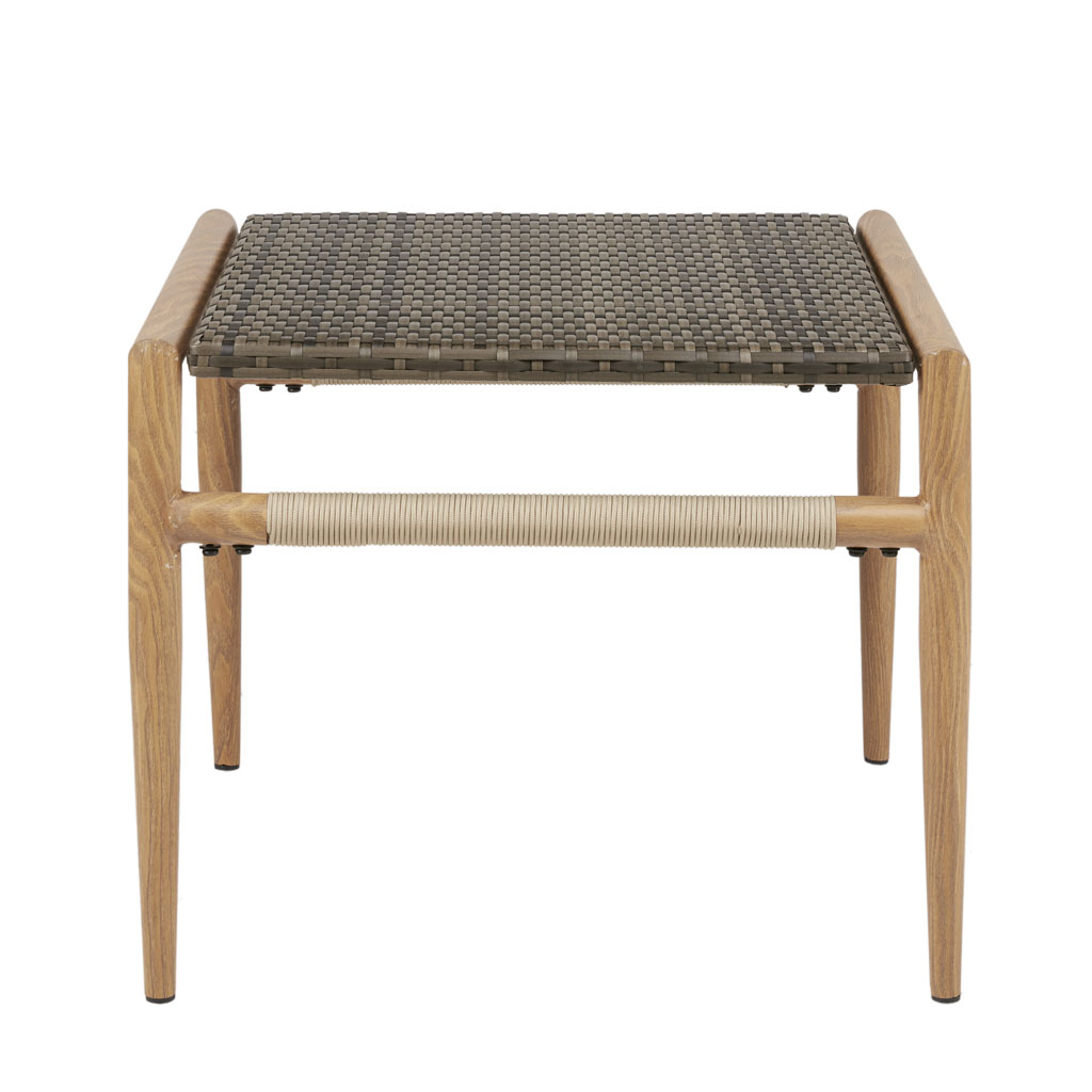 

Madison Park - Owen Outdoor Resin Wicker Accent Table - Grey - See below