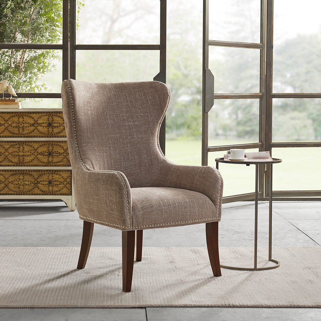 

Madison Park - Hancock Button Tufted Back Accent Chair - Camel - See below