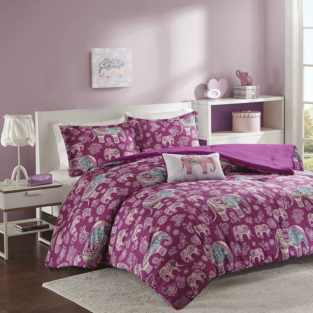 

Mi Zone - Elly Comforter Set - Fuschia - Twin/Twin XL