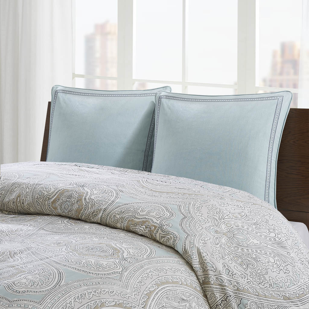 

Echo Design - Larissa Embroidered Cotton Euro Sham - Blue - 26x26