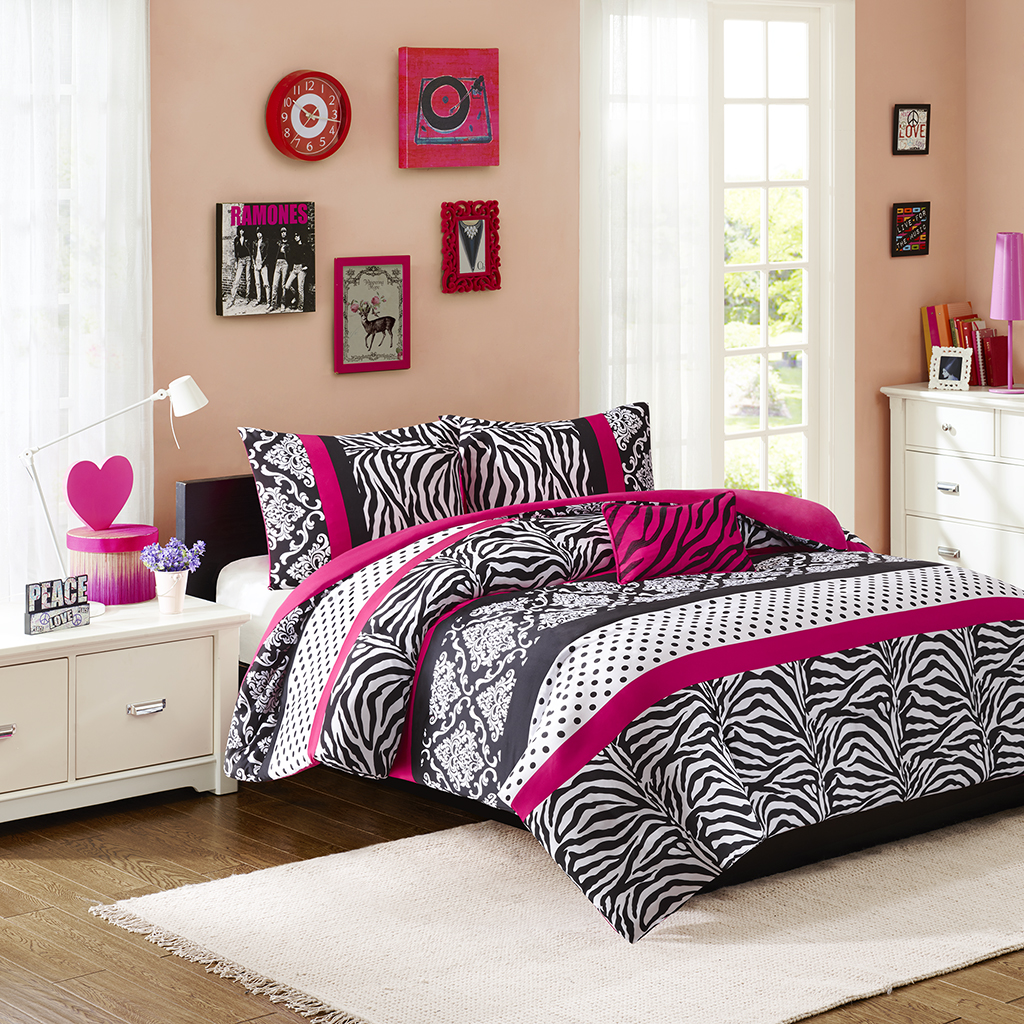 

Mi Zone - Reagan Duvet Cover Set - Pink - King/Cal King