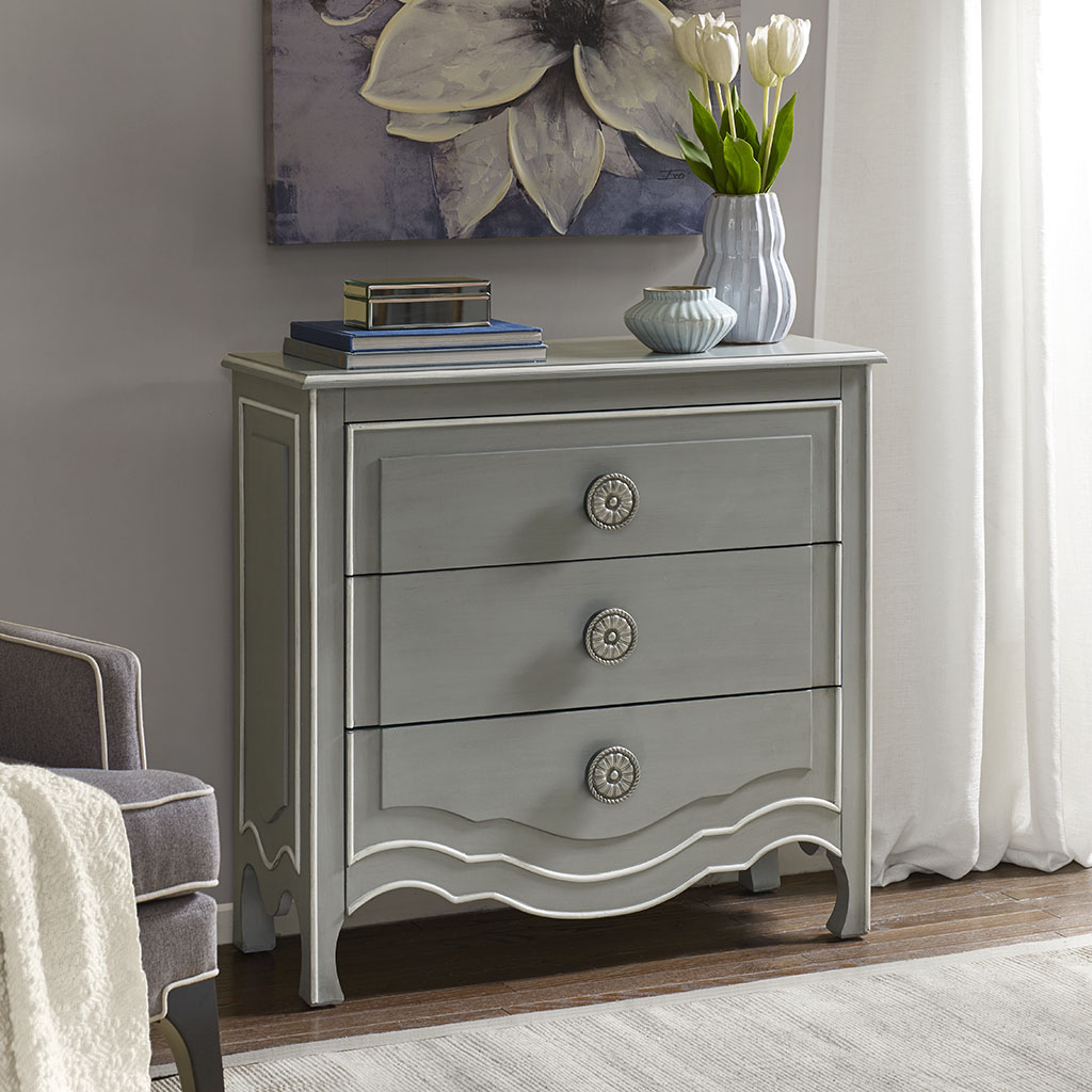 

Madison Park - Skyline 3 Drawer Chest - Grey/White - See below