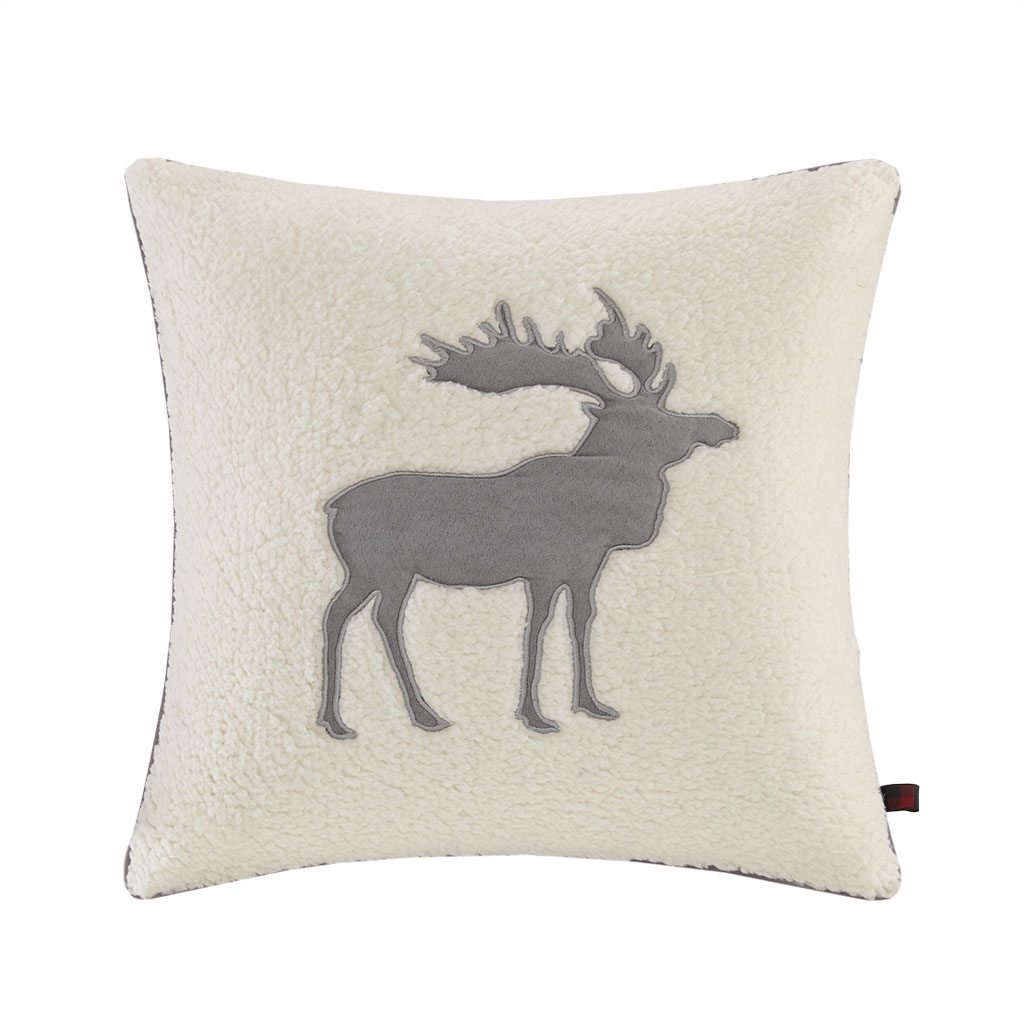 

Woolrich - Moose Square Berber Pillow - White - 18x18