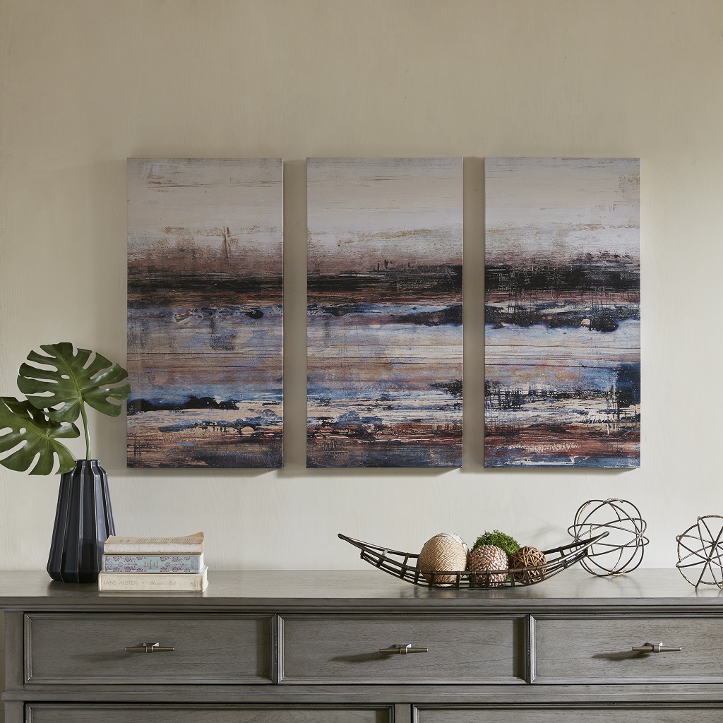 

Décor 5 - Serene 3 Piece Printed Canvas Set - Blue - See below