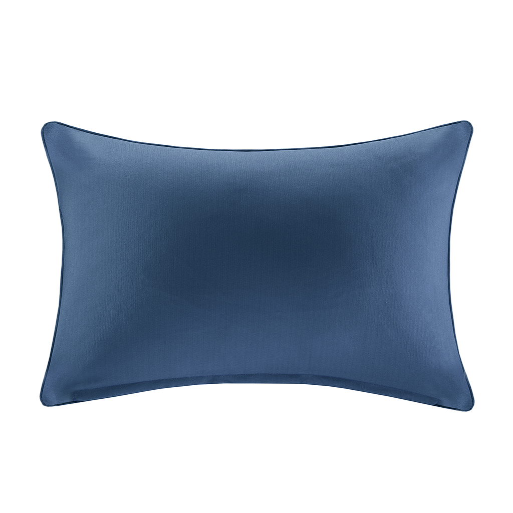 

Madison Park - Pacifica Solid 3M Scotchgard Outdoor Oblong Pillow - Navy - 14x20