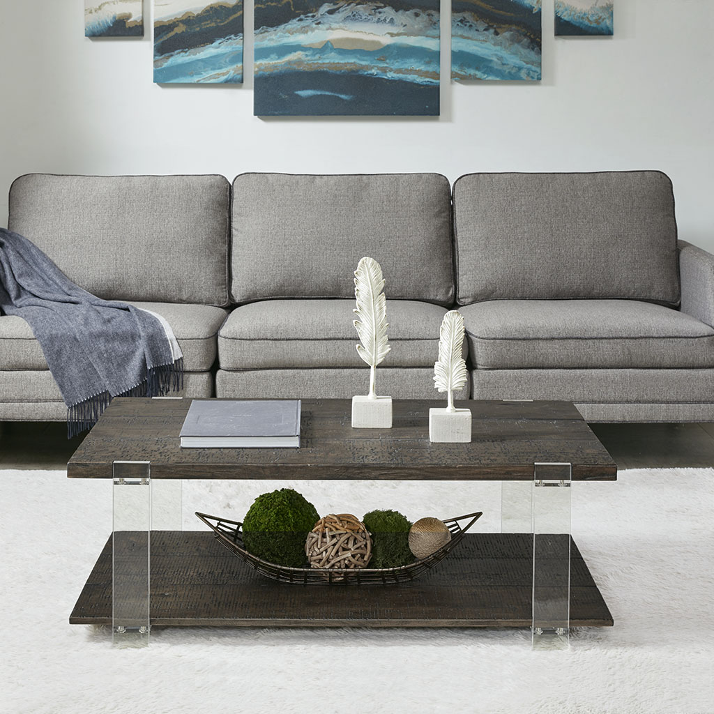 

Madison Park - Myan Coffee Table - Dark Brown/Clear - See below