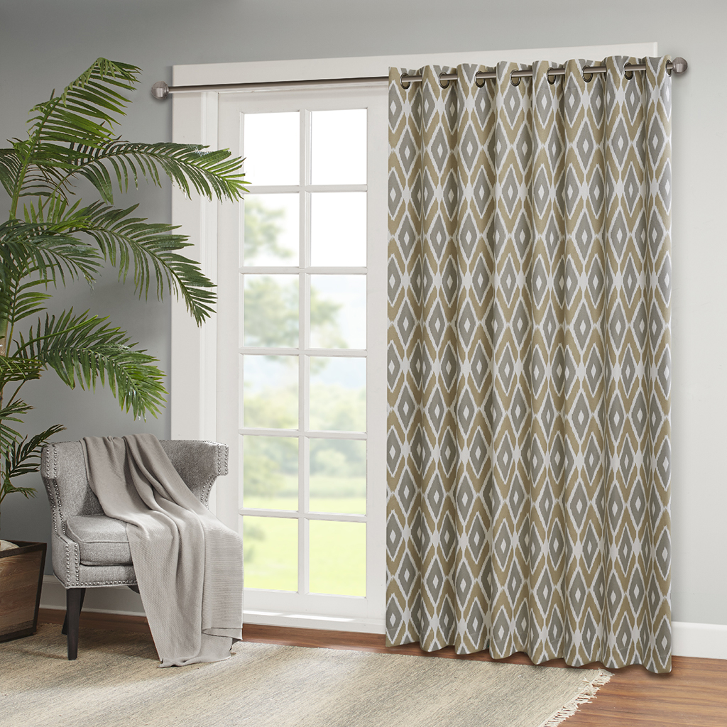 

Madison Park - Ashlin Diamond Printed Patio Curtain - Taupe - 84" Panel